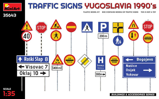 010 - Miniart - 35643 - Yugoslavian Traffic Signs (1990s) - primary image