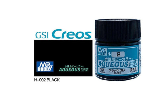 010 - Mr. Hobby - H-002 - Mr Hobby Aqueous H-002 Black - primary image