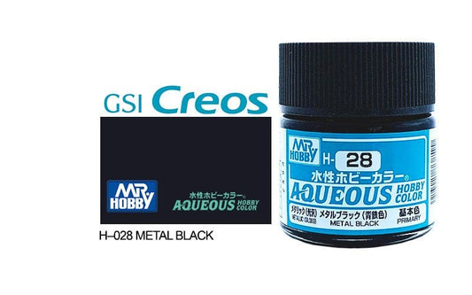 010 - Mr. Hobby - H-028 - Mr Hobby Aqueous H-028 Metal Black - primary image