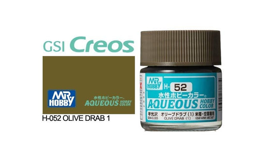 010 - Mr. Hobby - H-052 - Mr Hobby Aqueous H-052 Olive Drab I (US) - primary image