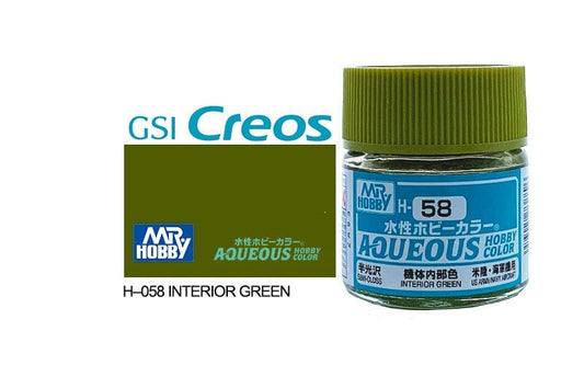010 - Mr. Hobby - H-058 - Mr Hobby Aqueous H-058 Interior Green (US) - primary image