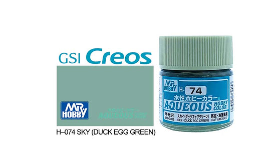 010 - Mr. Hobby - H-074 - Mr Hobby Aqueous H-074 Sky (Duck Egg Green) (UK) - primary image