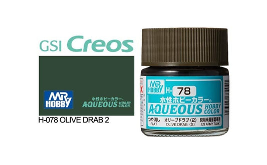 010 - Mr. Hobby - H-078 - Mr Hobby Aqueous H-078 Olive Drab (US) - primary image