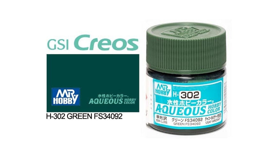 010 - Mr. Hobby - H-302 - Mr Hobby Aqueous H-302 Green FS34092 (US) - primary image