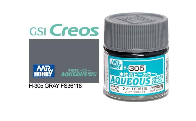 010 - Mr. Hobby - H-305 - Mr Hobby Aqueous H-305 Gray FS36118 (US) - primary image