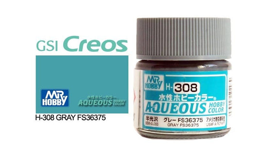 010 - Mr. Hobby - H-308 - Mr Hobby Aqueous H-308 Gray FS36375 (US) - primary image