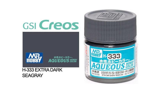 010 - Mr. Hobby - H-333 - Mr Hobby Aqueous H-333 Extra Dark Sea Grey BS381C/640 (UK) - primary image