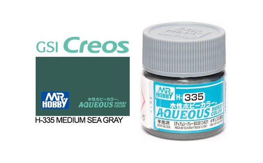 010 - Mr. Hobby - H-335 - Mr Hobby Aqueous H-335 Medium Sea Grey BS381C/637 (UK) - primary image