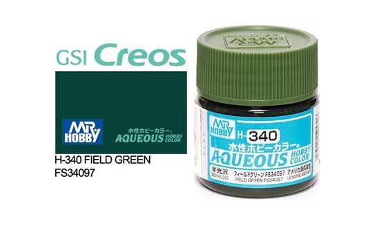010 - Mr. Hobby - H-340 - Mr Hobby Aqueous H-340 Field Green FS34097 (US) - primary image