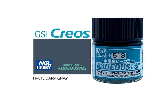 010 - Mr. Hobby - H-513 - Mr Hobby Aqueous H-513 Dark Gray Dunkelgrau (Germany) - primary image