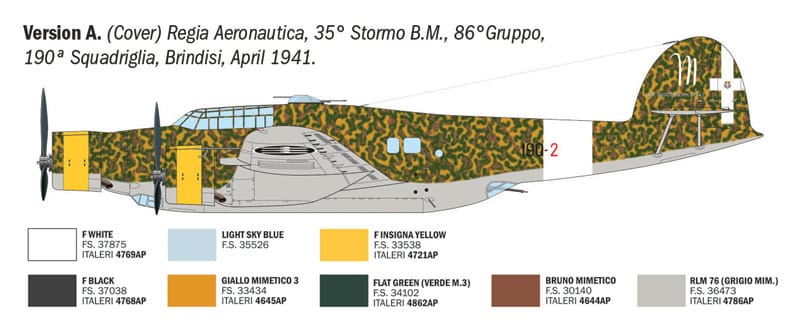 Italeri - 1479 - CANT Z.1007bis Alcione - paint schemes