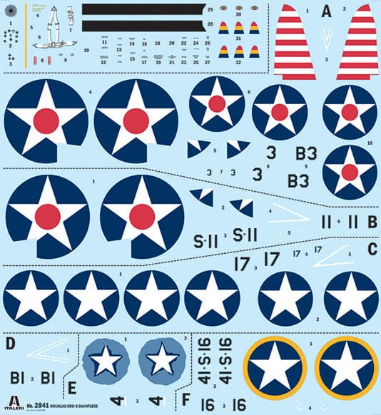 Italeri - 2841 - Douglas SBD-3 Dauntless - decals