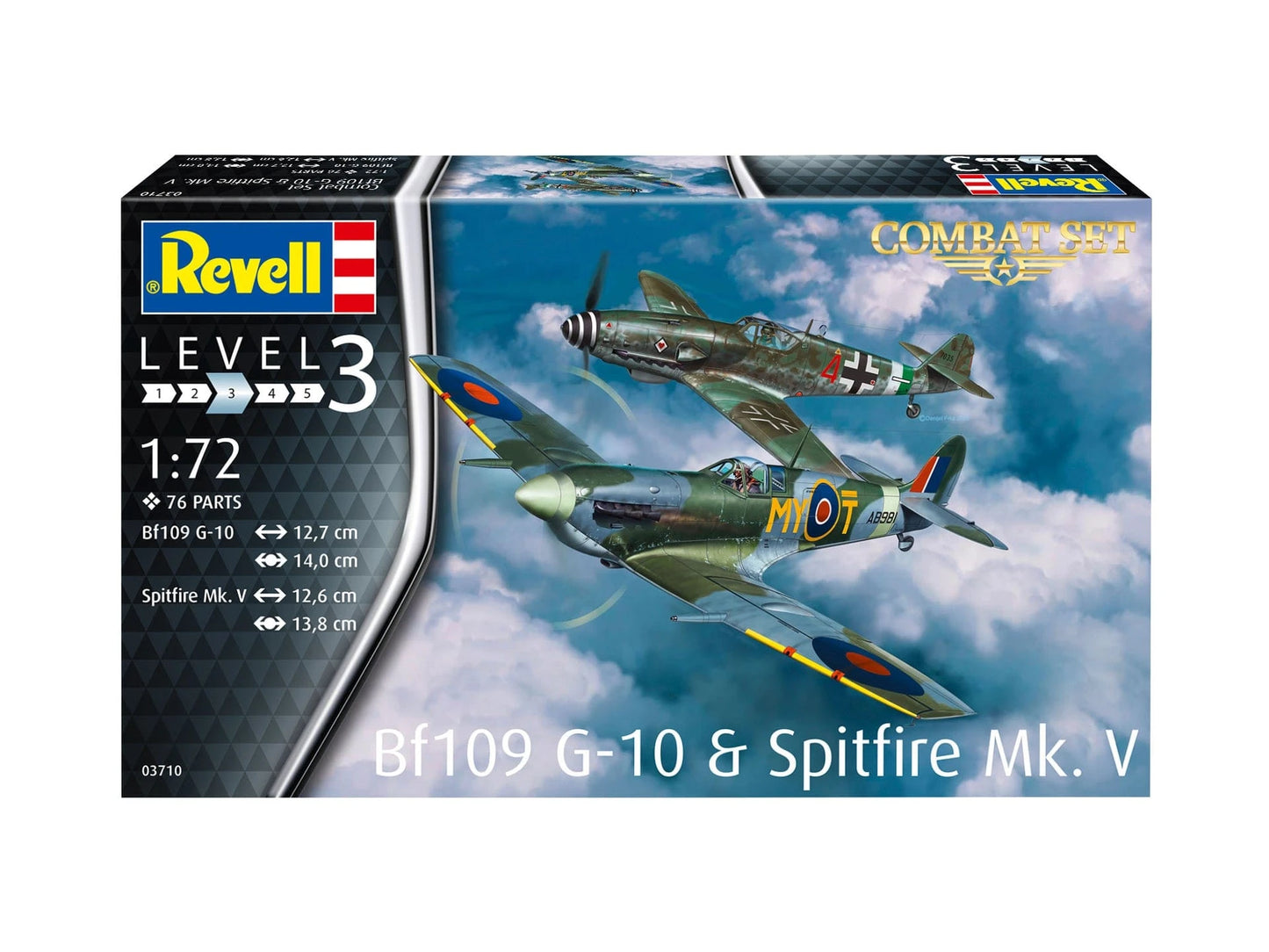 010 - Revell - 03710 - Messerschmitt Bf 109 G-10 and Supermarine Spitfire Mk V [combat set] - primary image