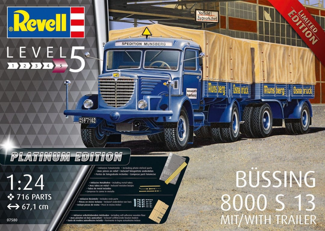 010 - Revell - 07580 - Büssing 8000 S13 with Trailer [platinum edition] - primary image