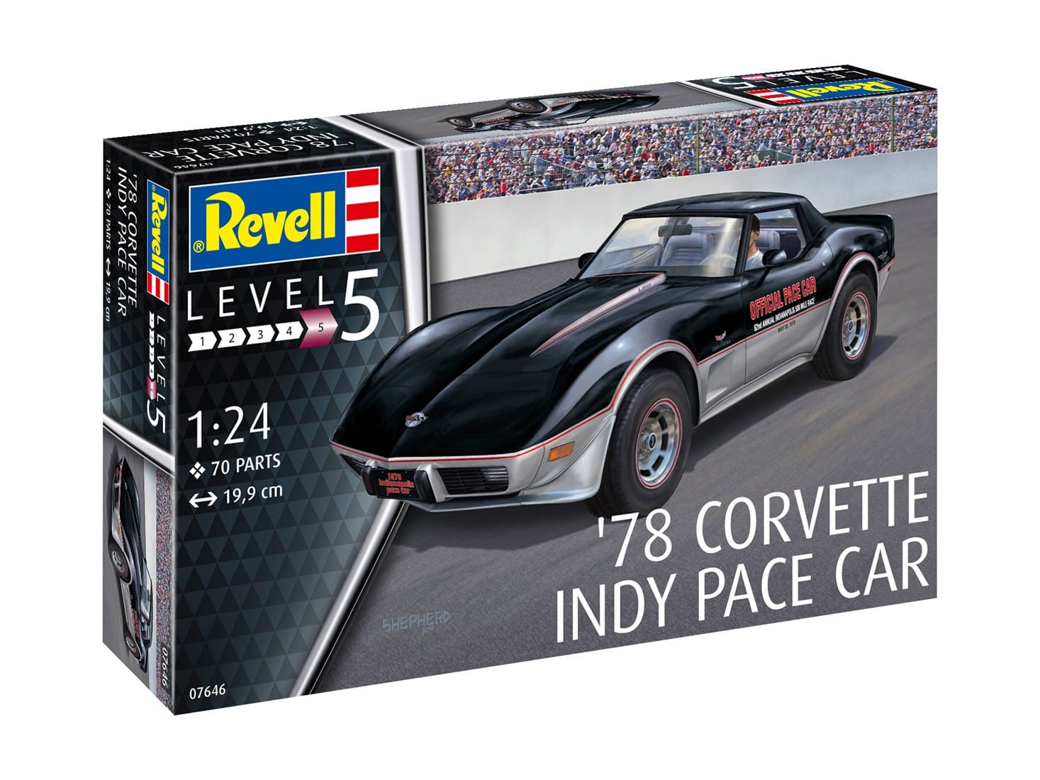 Revell - 07646 - Chevrolet Corvette (1978) ‘Indy Pace Car’ - box front left angle