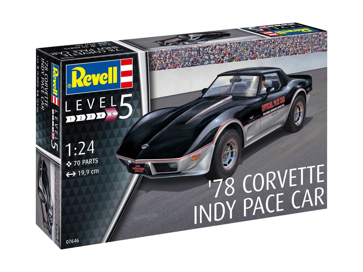 100 - Revell - 07646 - Chevrolet Corvette (1978) ‘Indy Pace Car’ - box front left angle