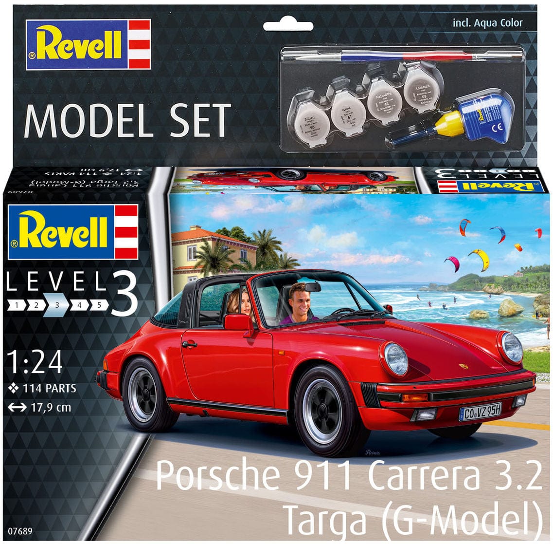 010 - Revell - 67689 - Porsche 911G Carrera 3.2 Targa [model set] - primary image