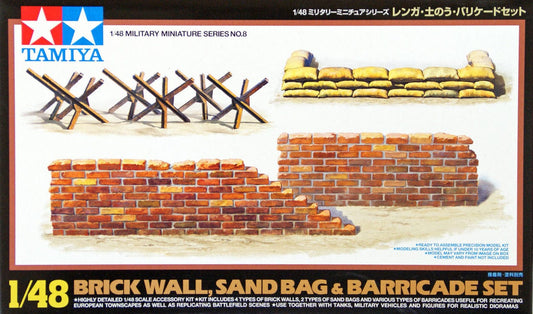 010 - Tamiya - 32508 - Brick Walls, Sandbags and Barricades Set - primary image