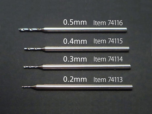 010 - Tamiya - 74113 - Tamiya Fine Pivot Drill Bit 0.2mm (1mm Shank) - primary image