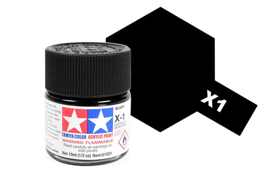 010 - Tamiya - 81501 - Tamiya Acrylic Mini X-1 Black - primary image