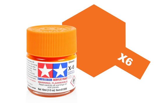 010 - Tamiya - 81506 - Tamiya Acrylic Mini X-6 Orange - primary image