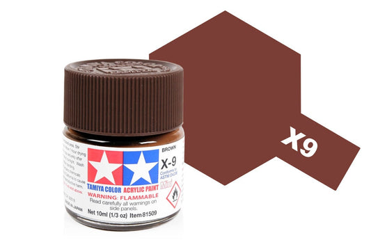 010 - Tamiya - 81509 - Tamiya Acrylic Mini X-9 Brown - primary image