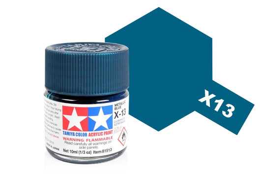 010 - Tamiya - 81513 - Tamiya Acrylic Mini X-13 Metallic Blue - primary image