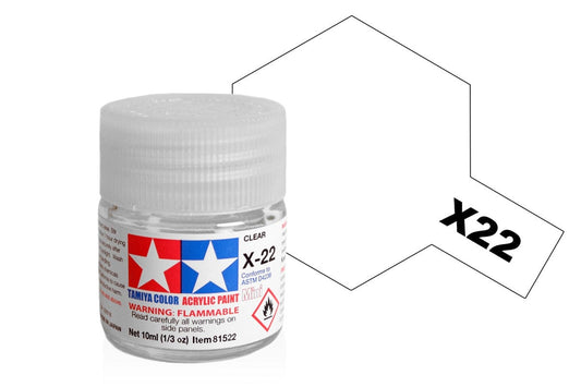 010 - Tamiya - 81522 - Tamiya Acrylic Mini X-22 Clear - primary image