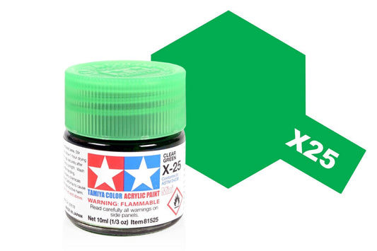 010 - Tamiya - 81525 - Tamiya Acrylic Mini X-25 Clear Green - primary image