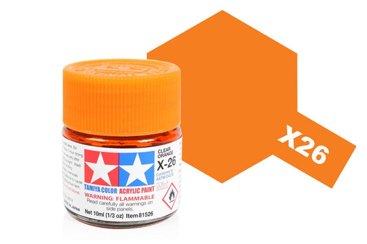010 - Tamiya - 81526 - Tamiya Acrylic Mini X-26 Clear Orange - primary image