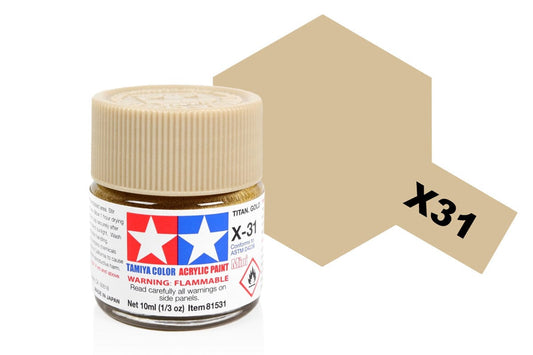 010 - Tamiya - 81531 - Tamiya Acrylic Mini X-31 Titanium Gold - primary image