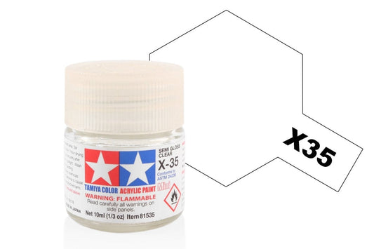 010 - Tamiya - 81535 - Tamiya Acrylic Mini X-35 Semi Gloss Clear - primary image