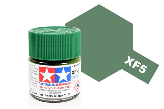 010 - Tamiya - 81705 - Tamiya Acrylic Mini XF-5 Flat Green - primary image