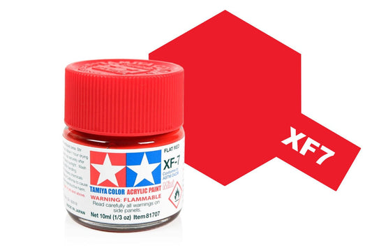 010 - Tamiya - 81707 - Tamiya Acrylic Mini XF-7 Flat Red - primary image