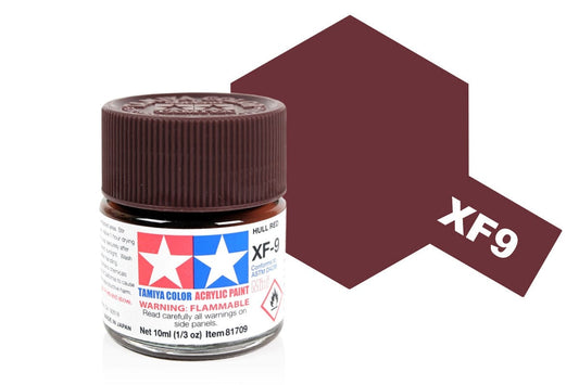 010 - Tamiya - 81709 - Tamiya Acrylic Mini XF-9 Hull Red - primary image