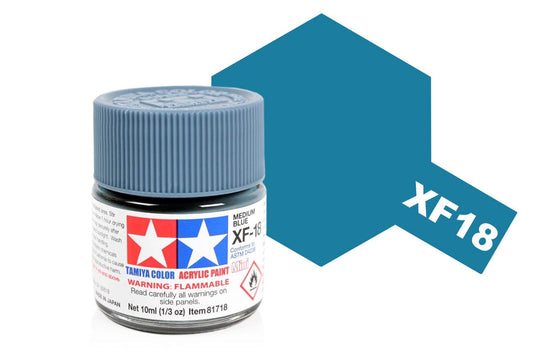 010 - Tamiya - 81718 - Tamiya Acrylic Mini XF-18 Medium Blue - primary image