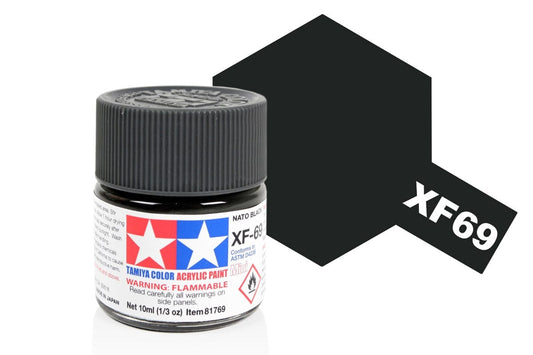 010 - Tamiya - 81769 - Tamiya Acrylic Mini XF-69 Nato Black - primary image