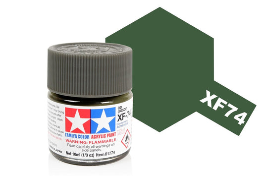 010 - Tamiya - 81774 - Tamiya Acrylic Mini XF-74 Olive Drab (JGSDF) - primary image