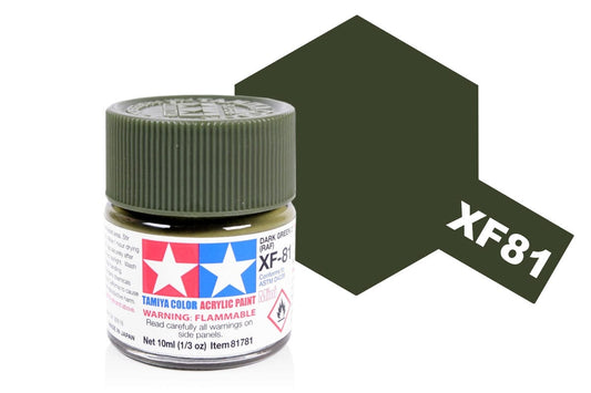 010 - Tamiya - 81781 - Tamiya Acrylic Mini XF-81 RAF Dark Green 2 - primary image