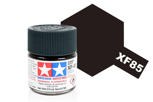010 - Tamiya - 81785 - Tamiya Acrylic Mini XF-85 Rubber Black - primary image