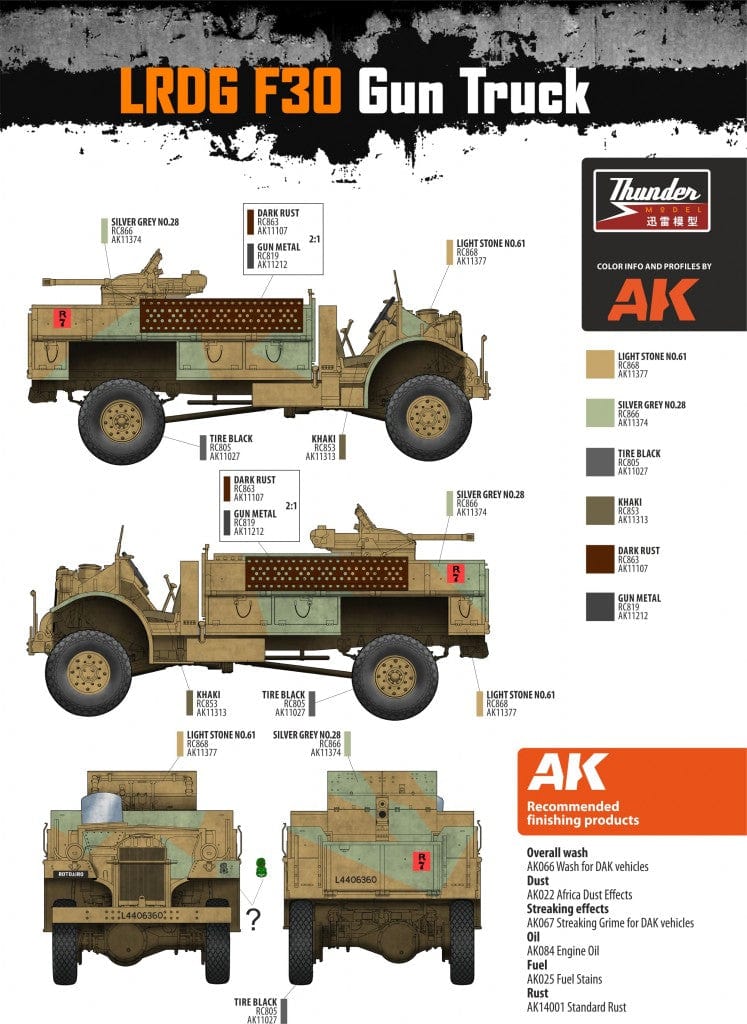 404 - Thunder Model - TM35312 - LRDG Ford F30 Gun Truck with OQF 37mm Mk I [bonus edition] - decals