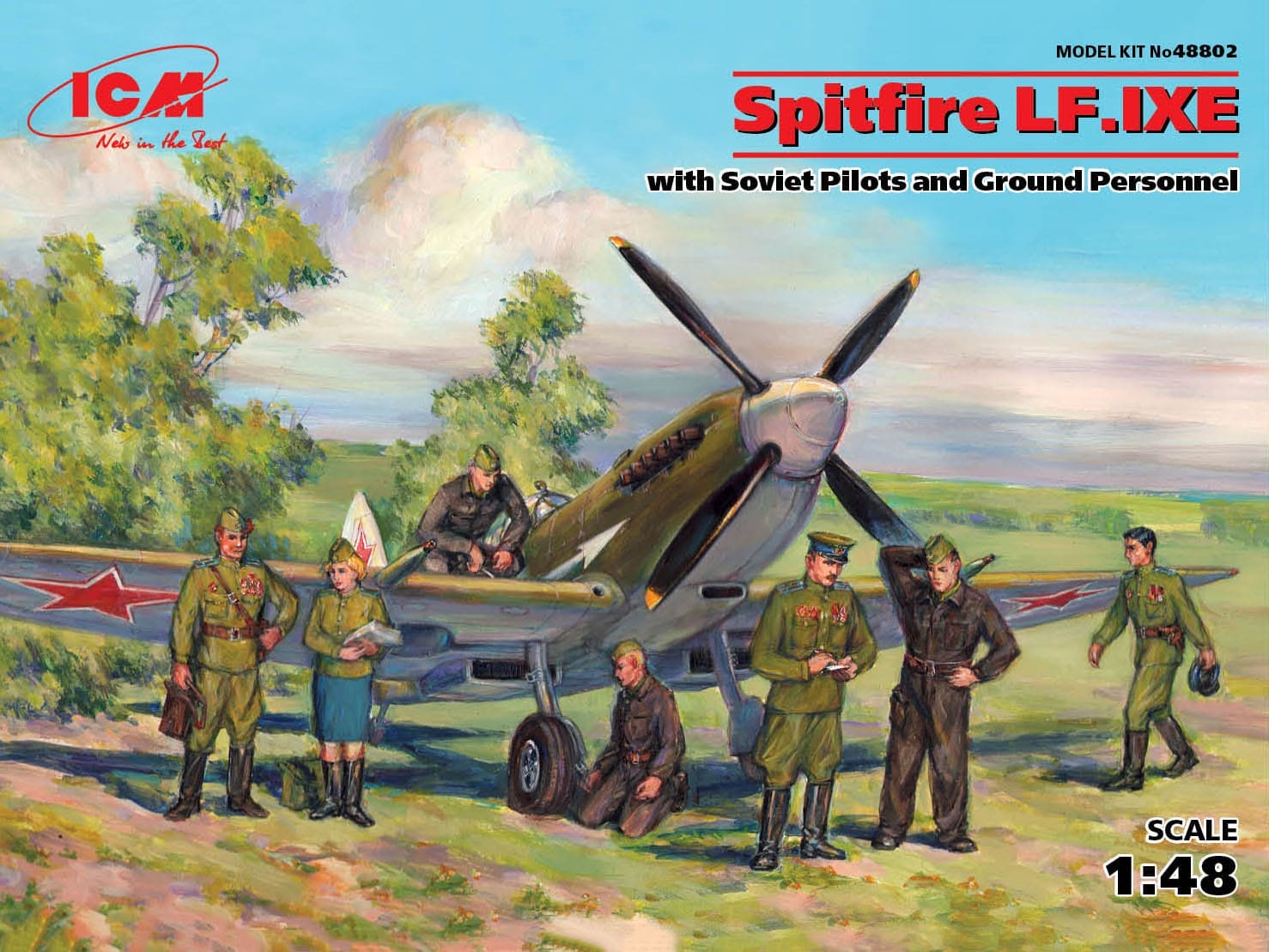 Supermarine Spitfire LF Mk IXE with Soviet Pilots and Ground Staff