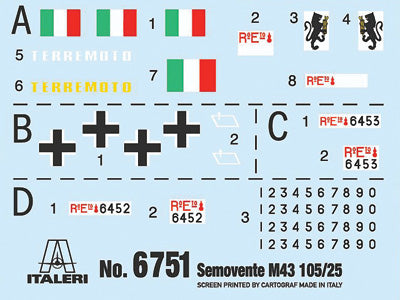 Semovente M43 da 105/25 ’Bassotto’ - decals