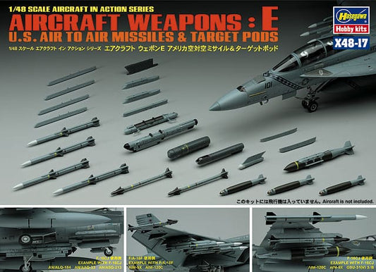 010 - Hasegawa - X4817 - Aircraft Weapons Set E - United States Air to Air Missiles & Target Pods - primary image