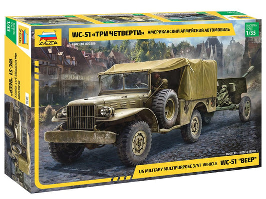010 - Zvezda - 3656 - Dodge WC-51 ¾-ton 4x4 Beep - primary image