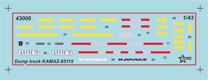 400 - Zvezda - 43006 - KamAZ-65115 - decals