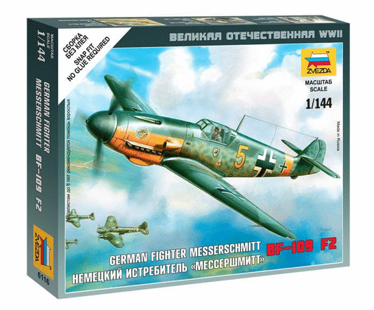 010 - Zvezda - 6116 - Messerschmitt Bf 109 F-2 [snap fit] - primary image