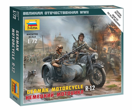 010 - Zvezda - 6142 - BMW R12 with Sidecar - primary image
