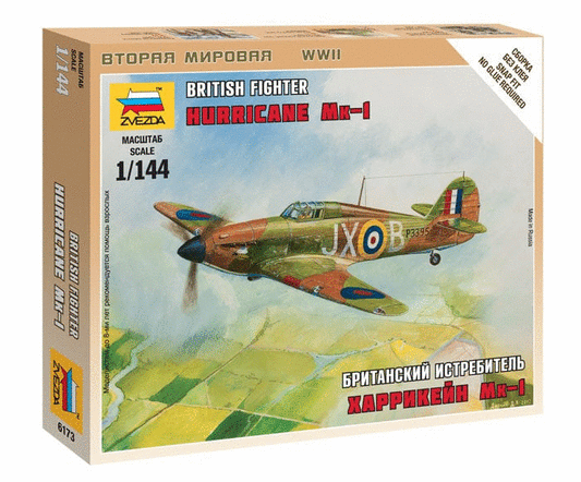 010 - Zvezda - 6173 - Hawker Hurricane Mk I [snap fit] - primary image