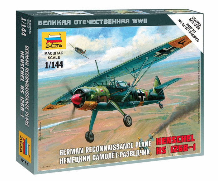 010 - Zvezda - 6184 - Henschel Hs 126 B-1 [snap fit] - primary image